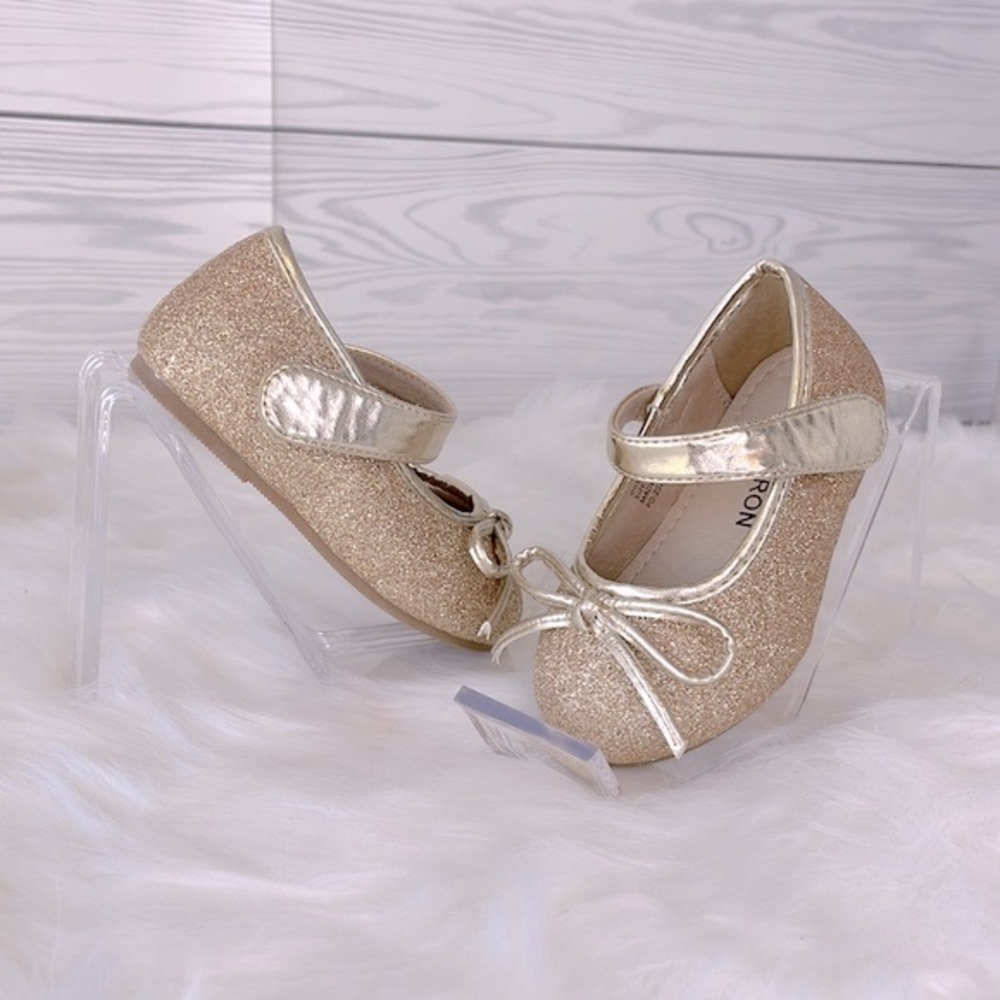 Girls Gold‎ Glitter Dress Shoes